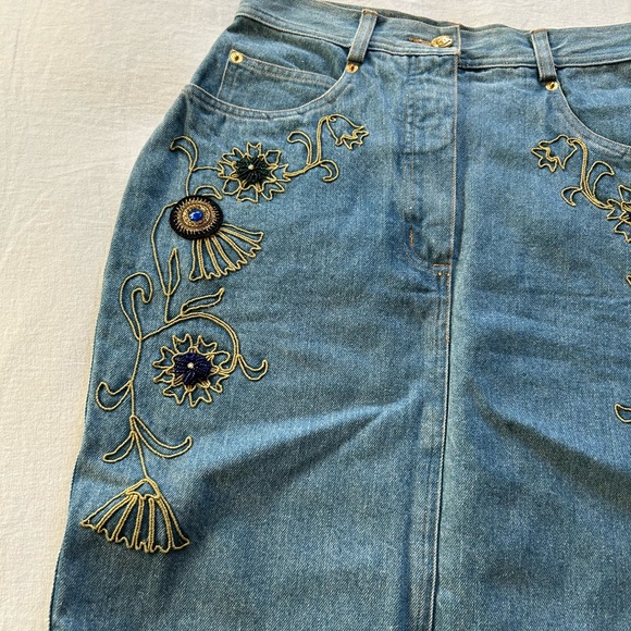 🌟 Vintage 80s Mondi Designer Embellished Skirt 🌟 - Picture 6 of 16